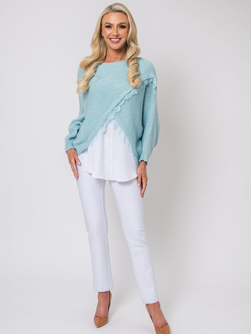 Crossover Top - One Sizes - Sizes 10-16 - Baby Blue