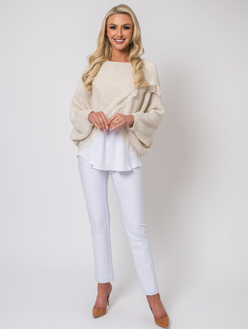 Crossover Top - One Sizes - Sizes 10-16 - Lt Stone