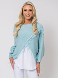 Crossover Top - One Sizes - Sizes 10-16 - Baby Blue
