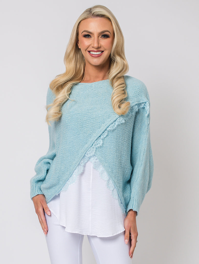 Crossover Top - One Sizes - Sizes 10-16 - Baby Blue