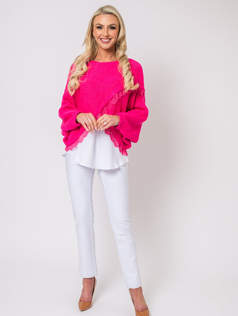 Crossover Top - One Sizes - Sizes 10-16 - Fuschia