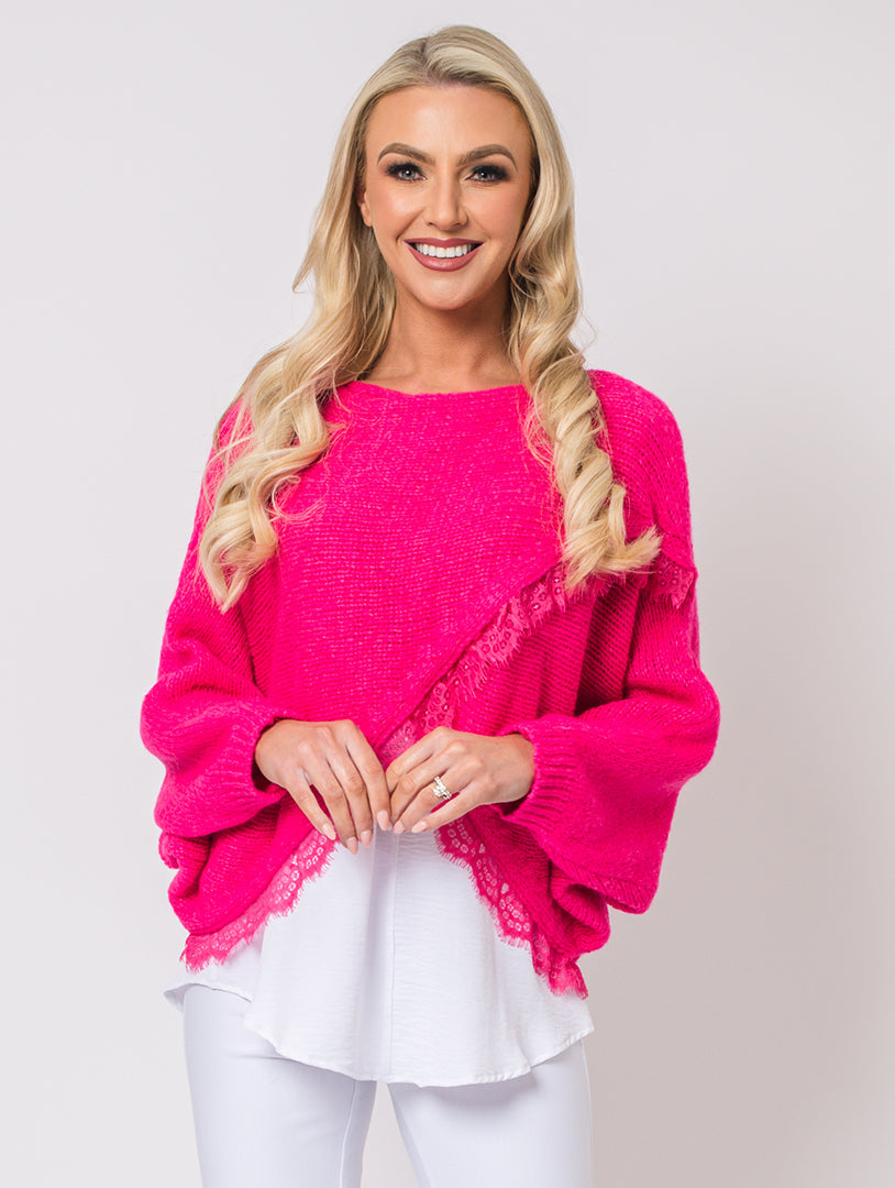 Crossover Top - One Sizes - Sizes 10-16 - Fuschia