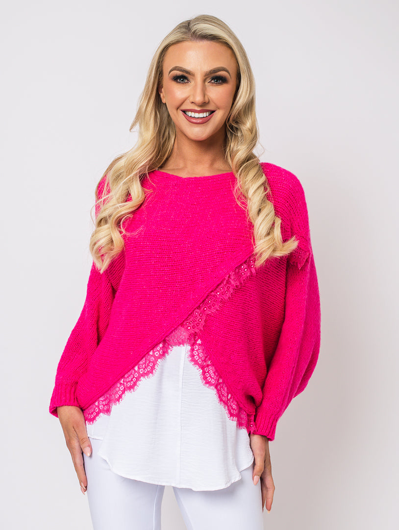 Crossover Top - One Sizes - Sizes 10-16 - Fuschia