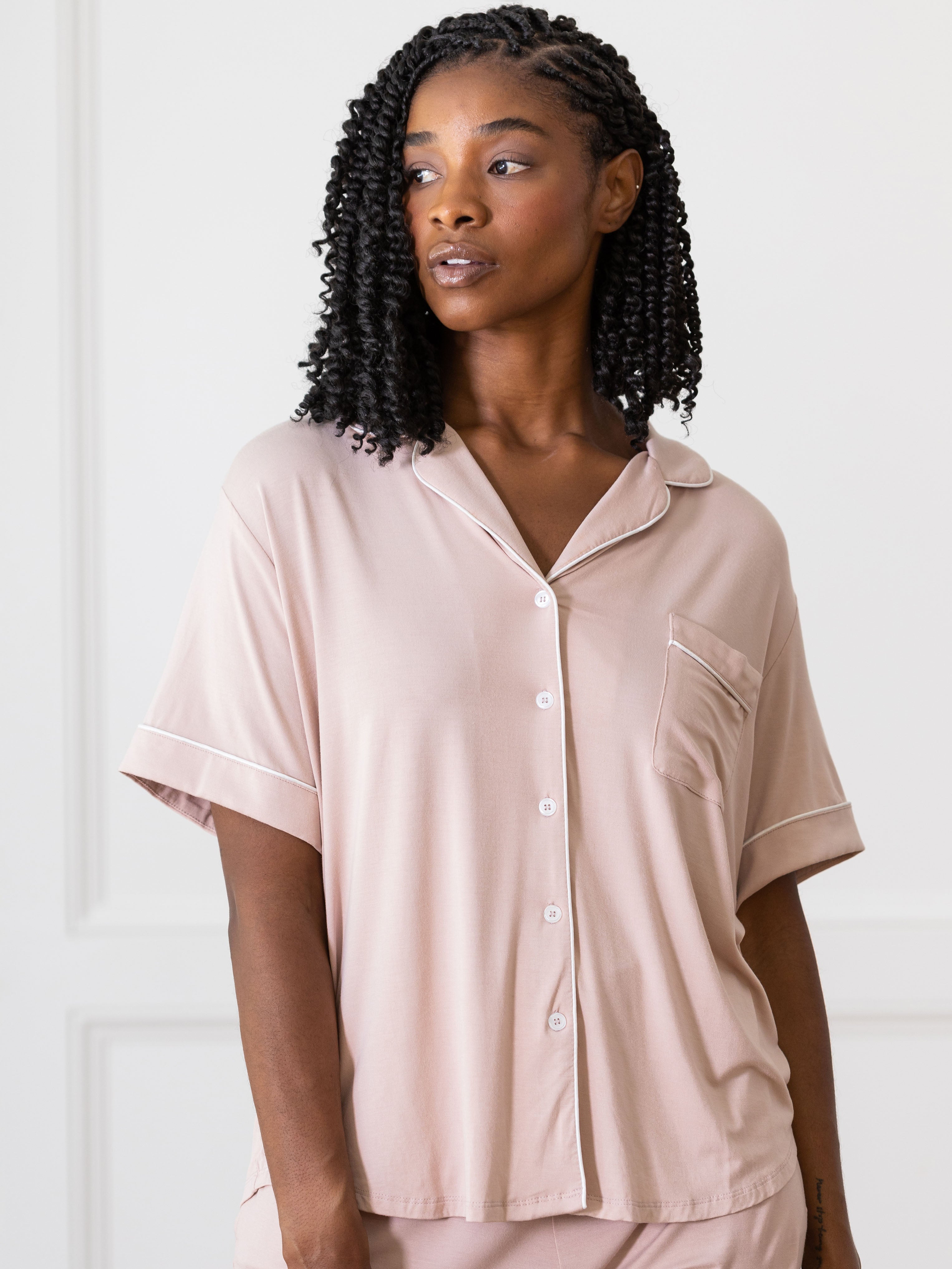 Women's Bamboo Stretch-Knit Short Sleeve Pajama Top - Last Chance