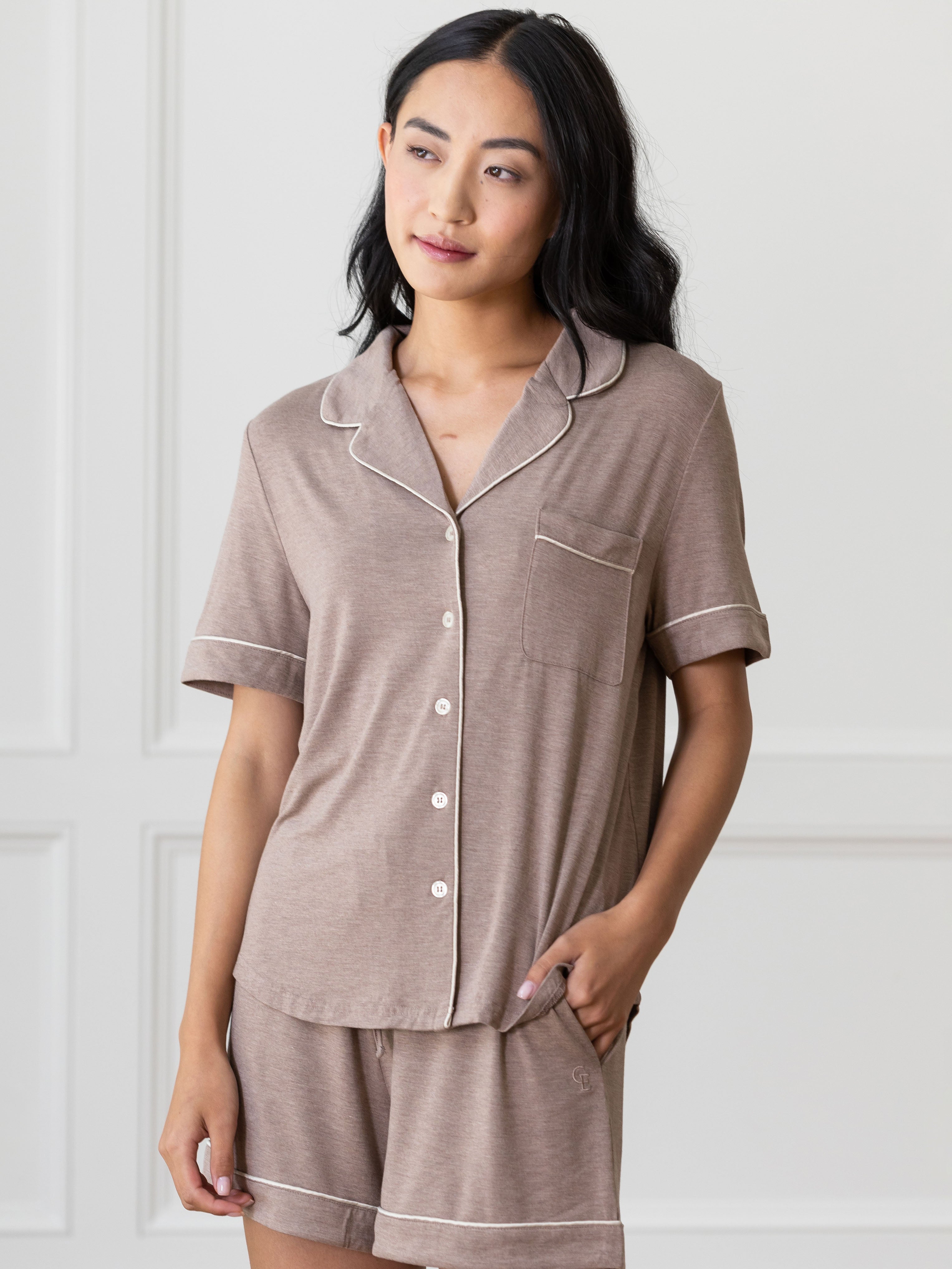 Women's Bamboo Stretch-Knit Short Sleeve Pajama Top - Last Chance