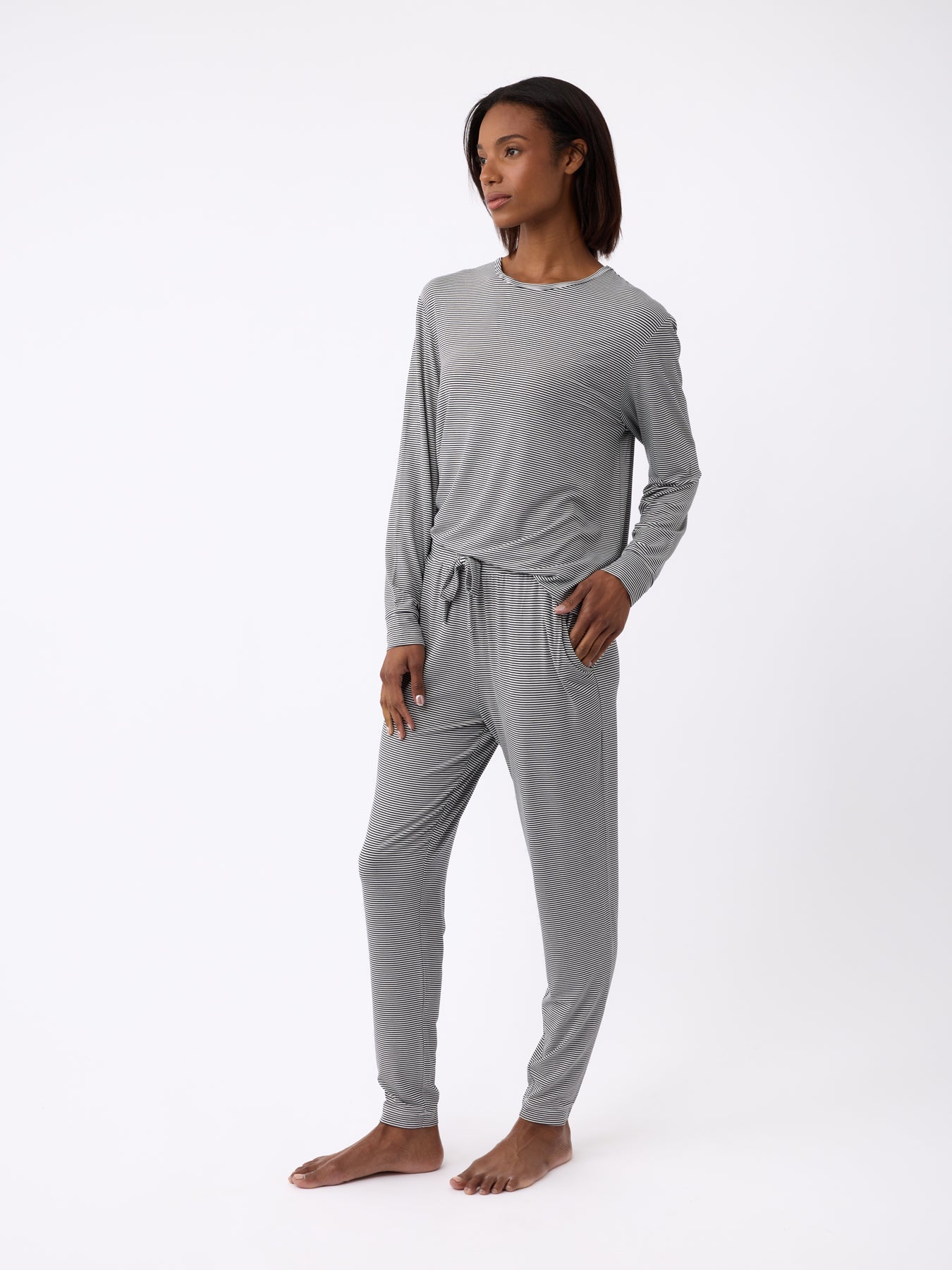 Women's Bamboo Stretch-Knit Long Sleeve Lounge Tee