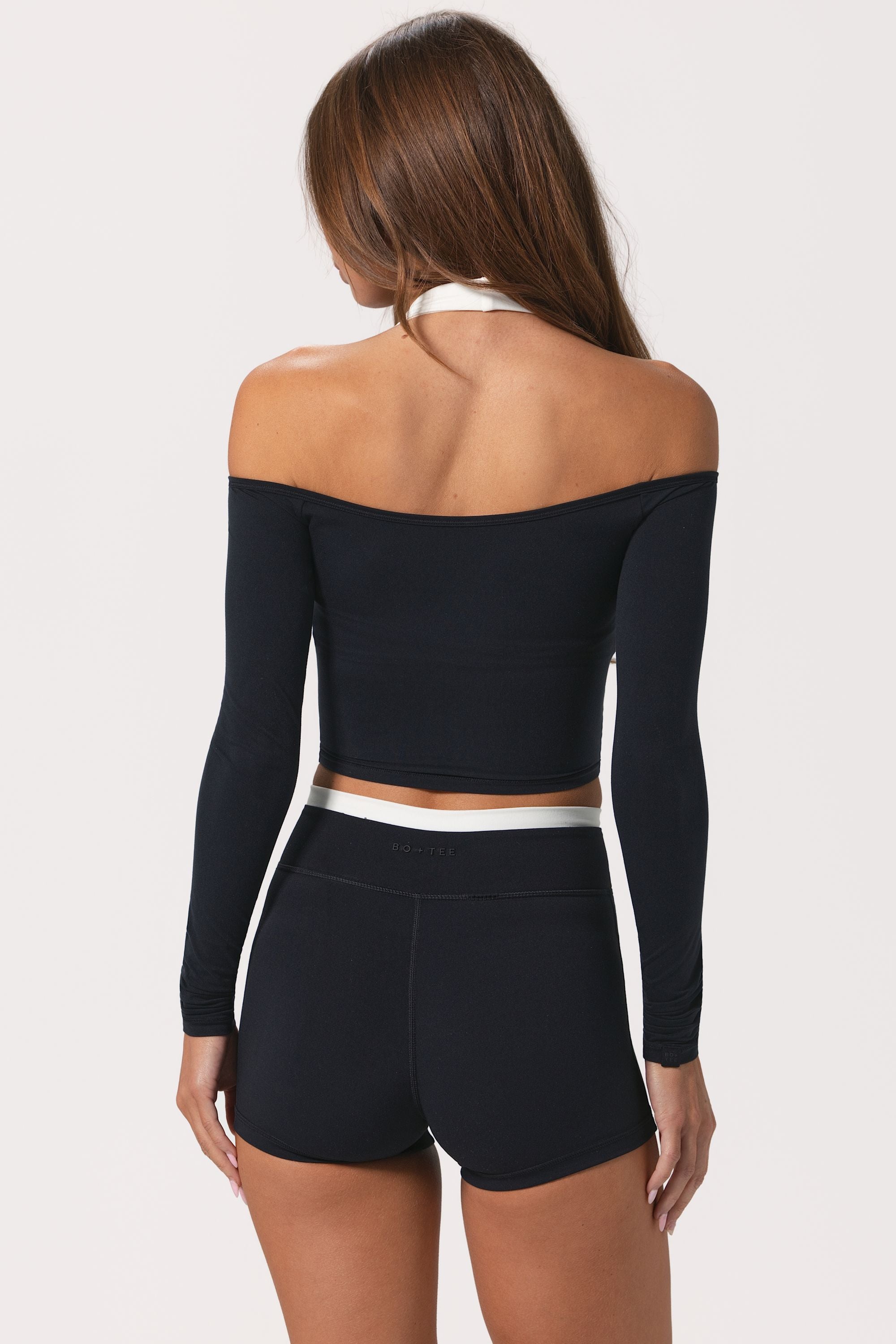 Soft Jersey Off-Shoulder Top in Black