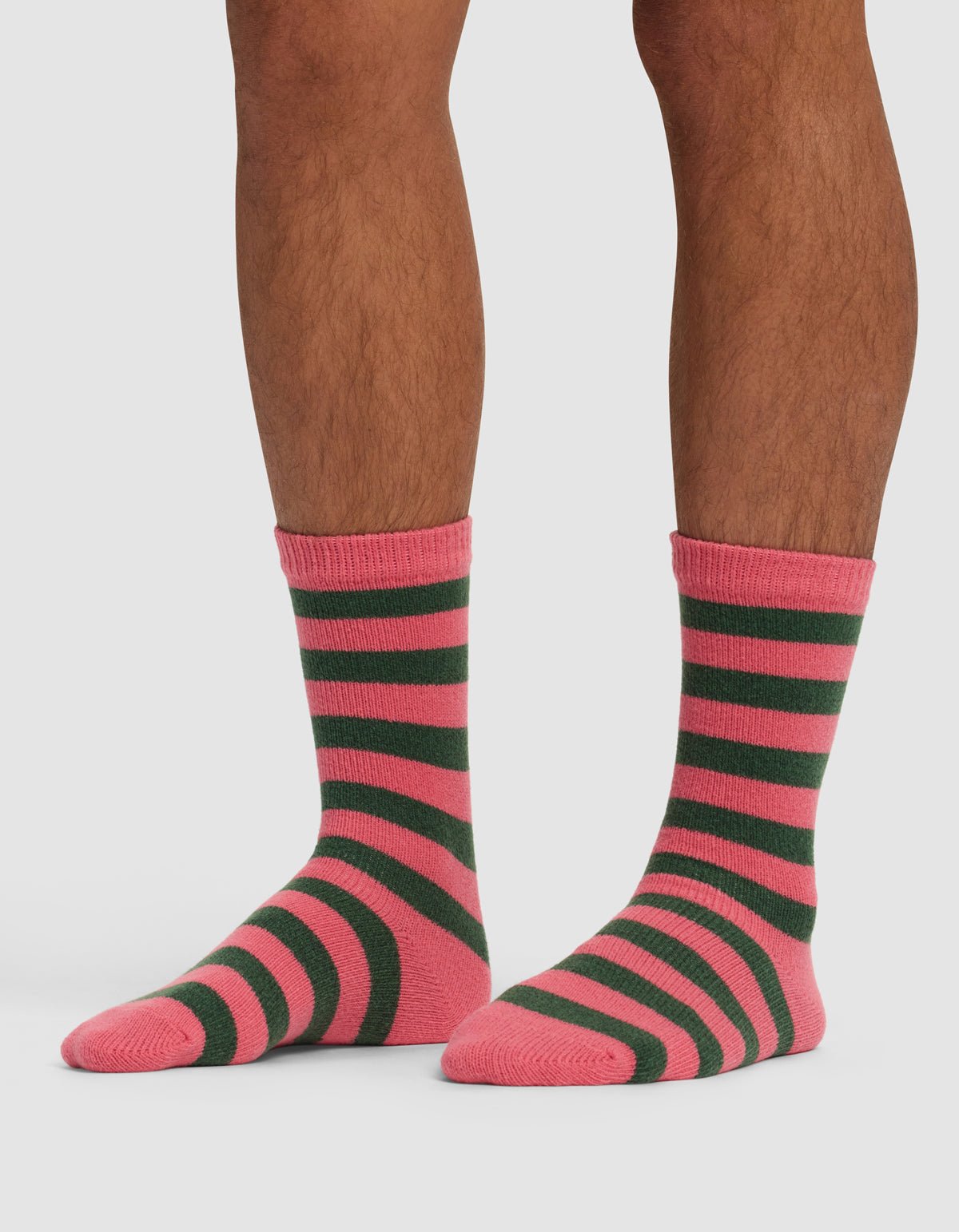 Striped Plush Lounge Calf Sock - Last Chance