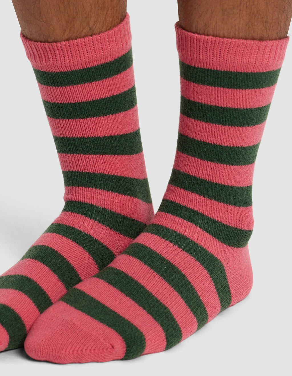 Striped Plush Lounge Calf Sock - Last Chance