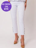 Button Crop Moda - White