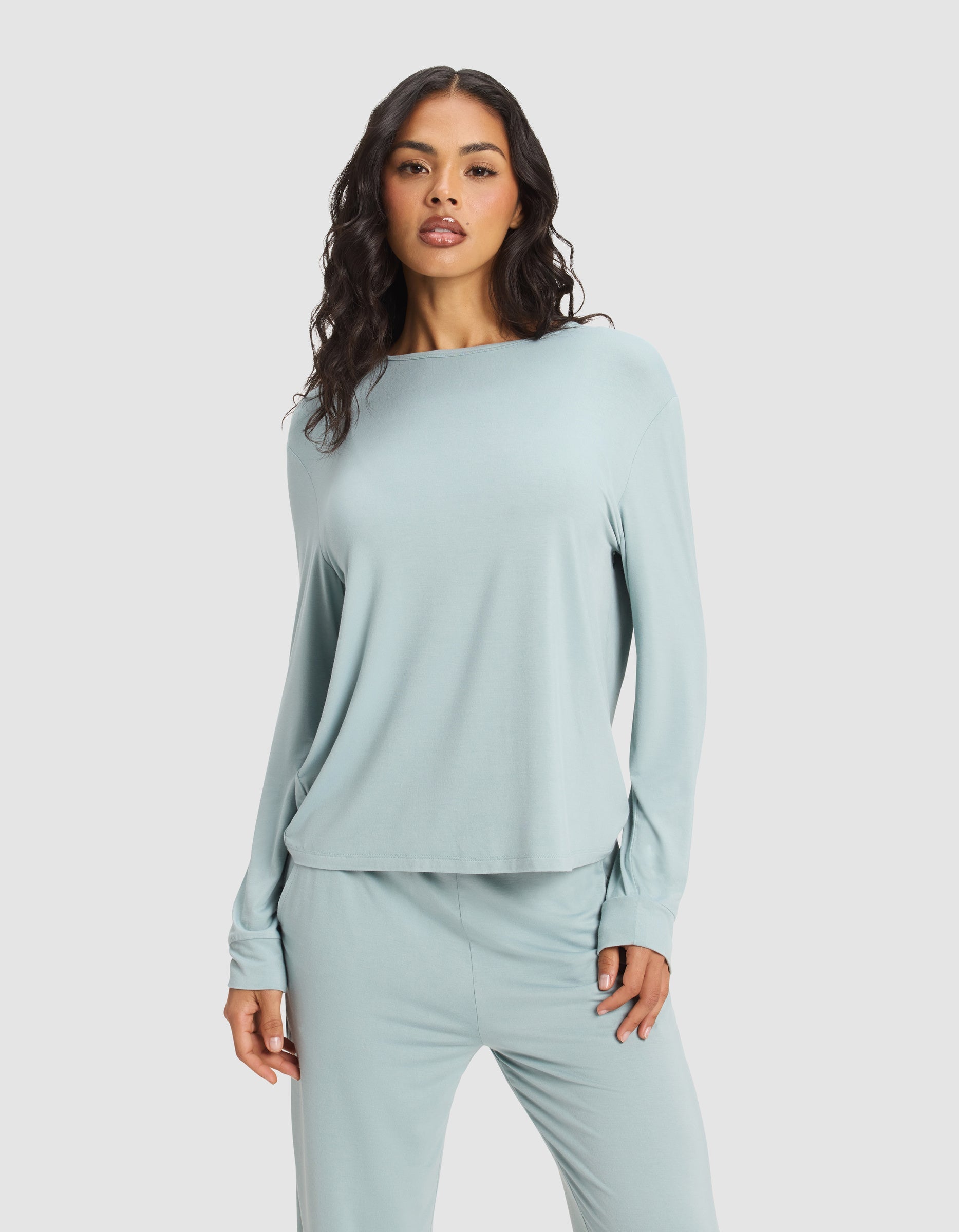 Women's Bamboo Stretch-Knit Long Sleeve Lounge Tee
