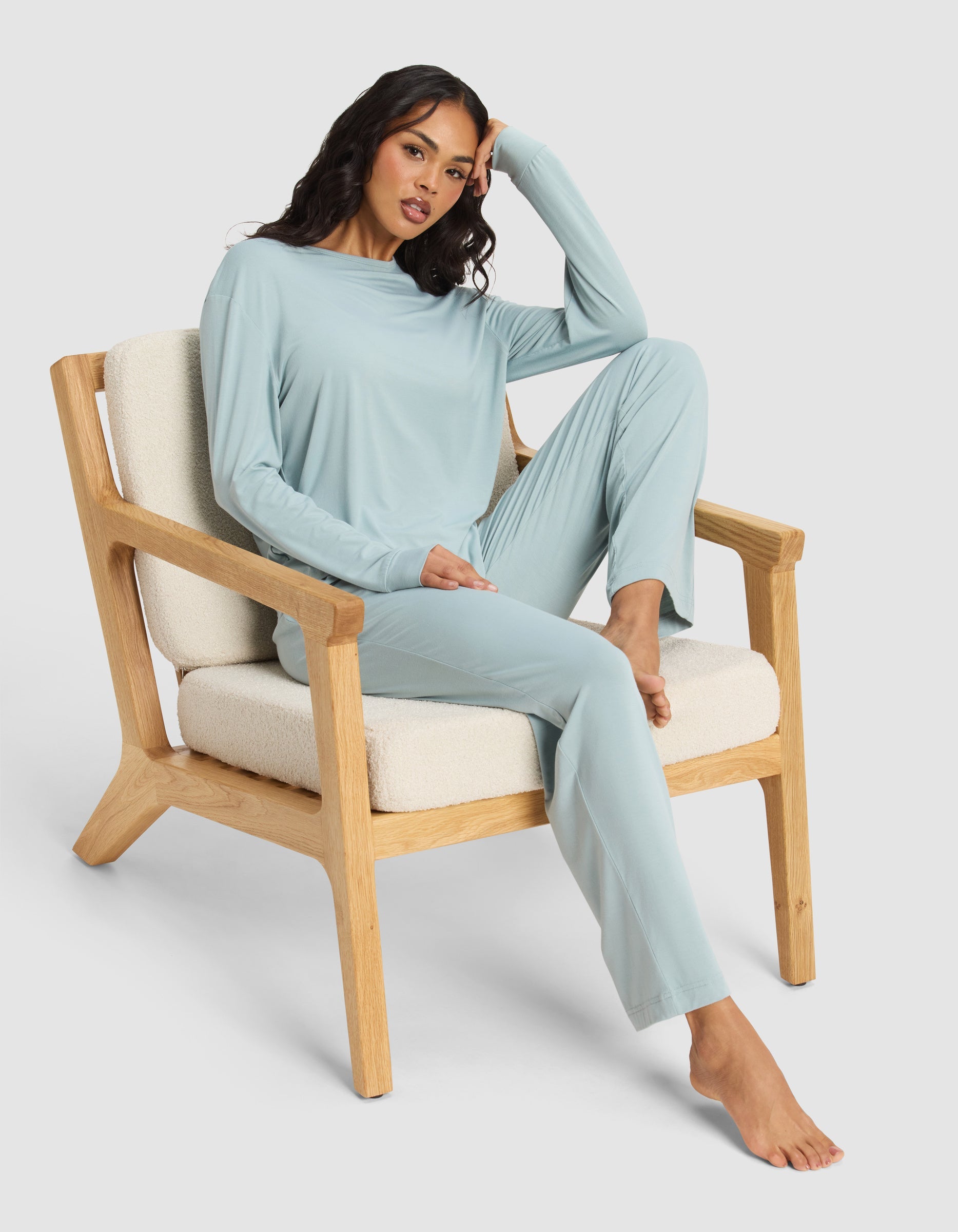 Women's Bamboo Stretch-Knit Long Sleeve Lounge Tee