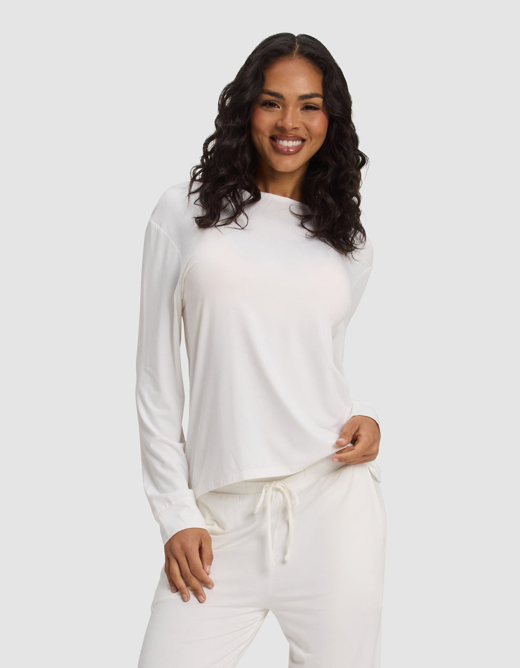 Women's Bamboo Stretch-Knit Long Sleeve Lounge Tee