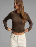Women's Fine Ribbed Long Sleeve Tee