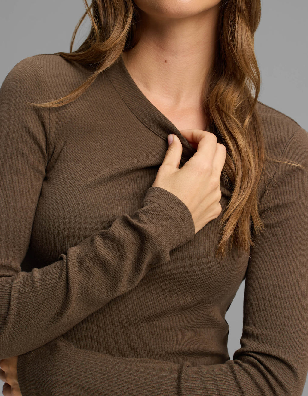 Women's Fine Ribbed Long Sleeve Tee